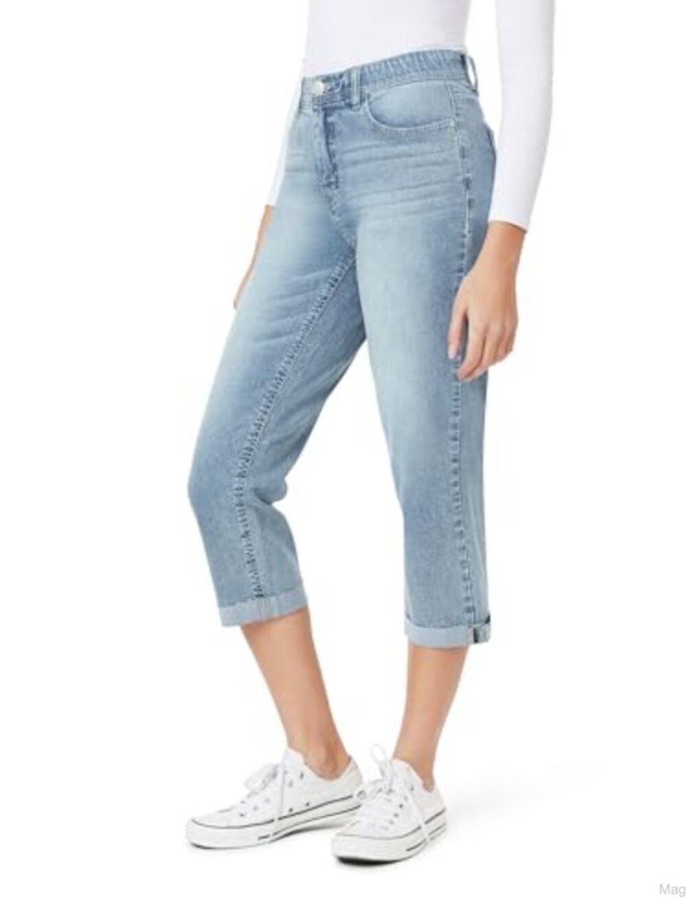 High Rise Cropped Straight Leg Sculpt Jeans Stretch Bling Pockets